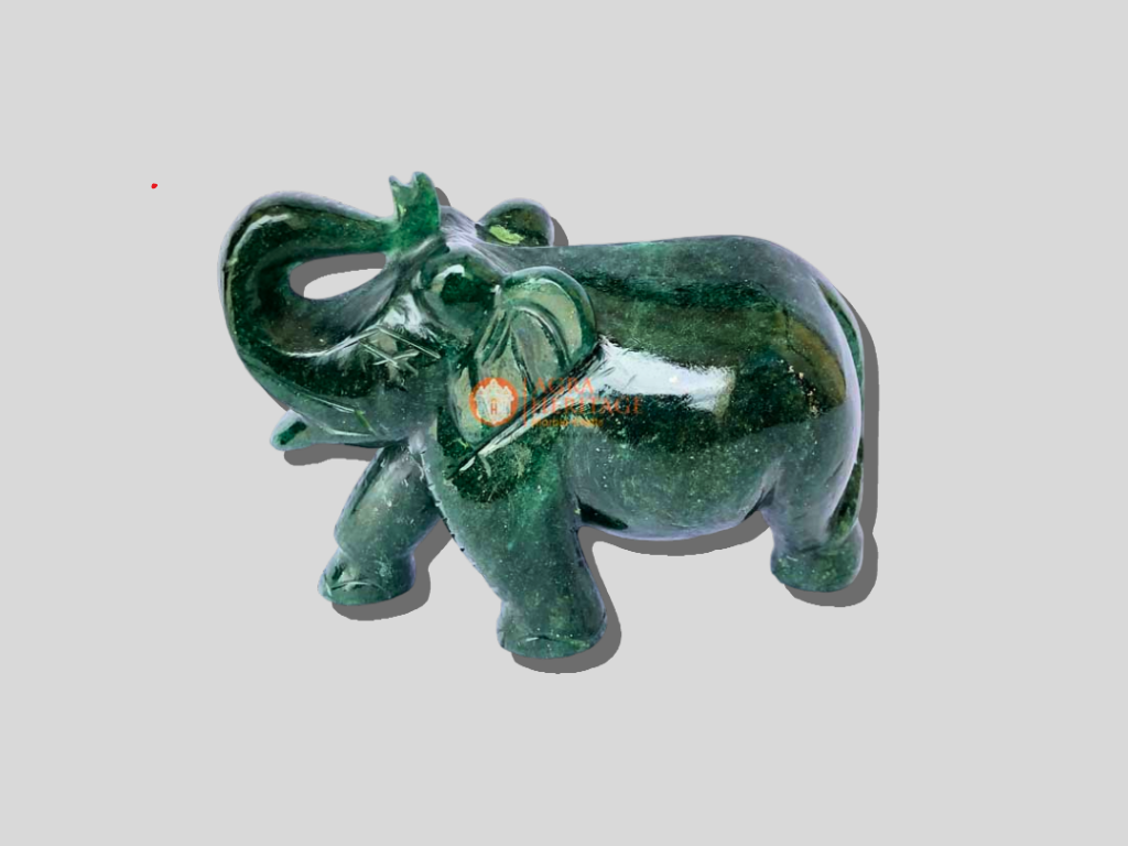 Margaj Jade Elephant Sculpture Statue Home Decor